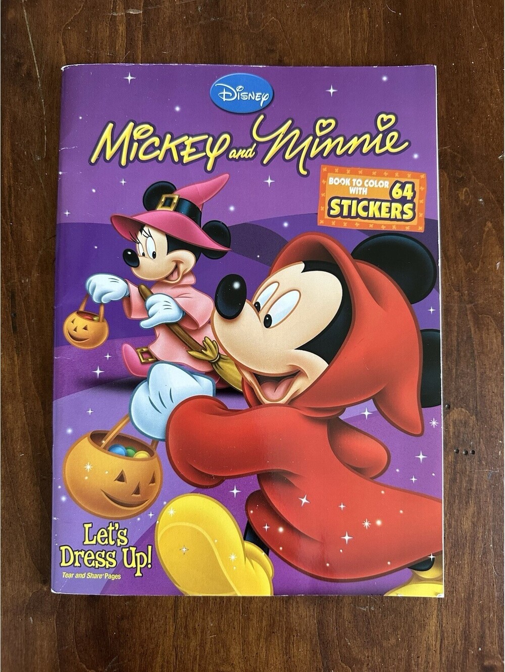 Disney Mickey Minnie Let's Dress Up Halloween Coloring Book 64 Stickers 2012